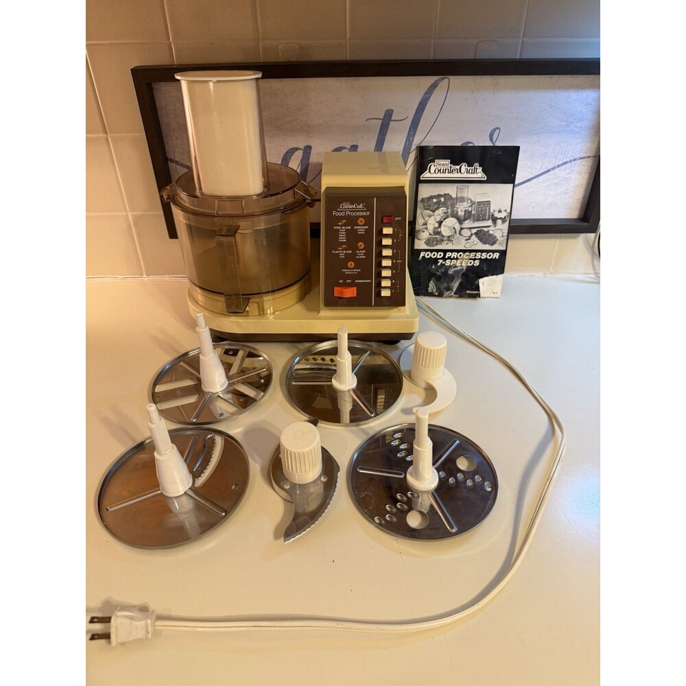 Complete Vintage Sears Counter Craft Food Processor Model 400 Tested Working